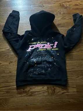 SP5DER P*NK VERSION 1  HOODIE BLACK